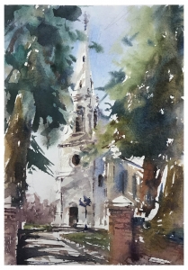 Saxby Church Pleinair Painting