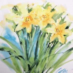 Jonquilles de printemps Aquarelles en vrac