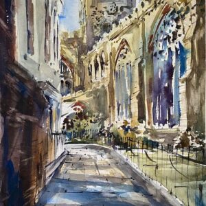 纽瓦克教堂小巷（原创水彩画）
