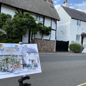 罗斯利茅草屋（原创水彩画）