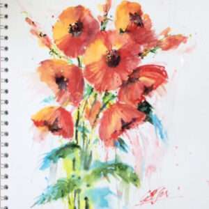 Sketchbook Flowers 5 Poppy Bopping